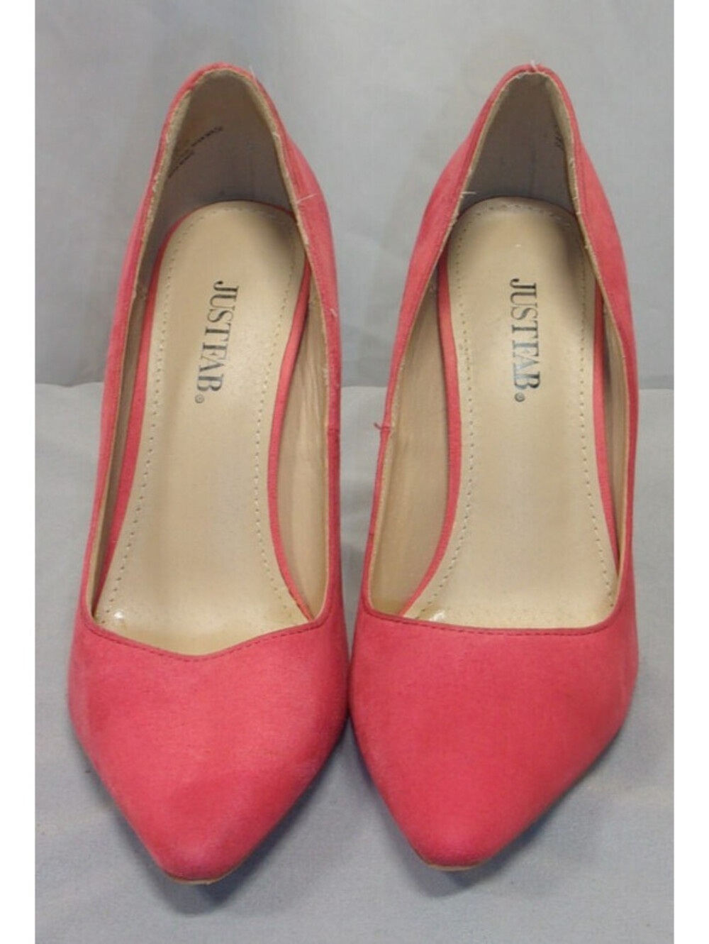 DESIGNER JUST FAB STILETTO CLOSED TOE HIGH HEEL CORAL SHOE WOMEN'S SIZE 6